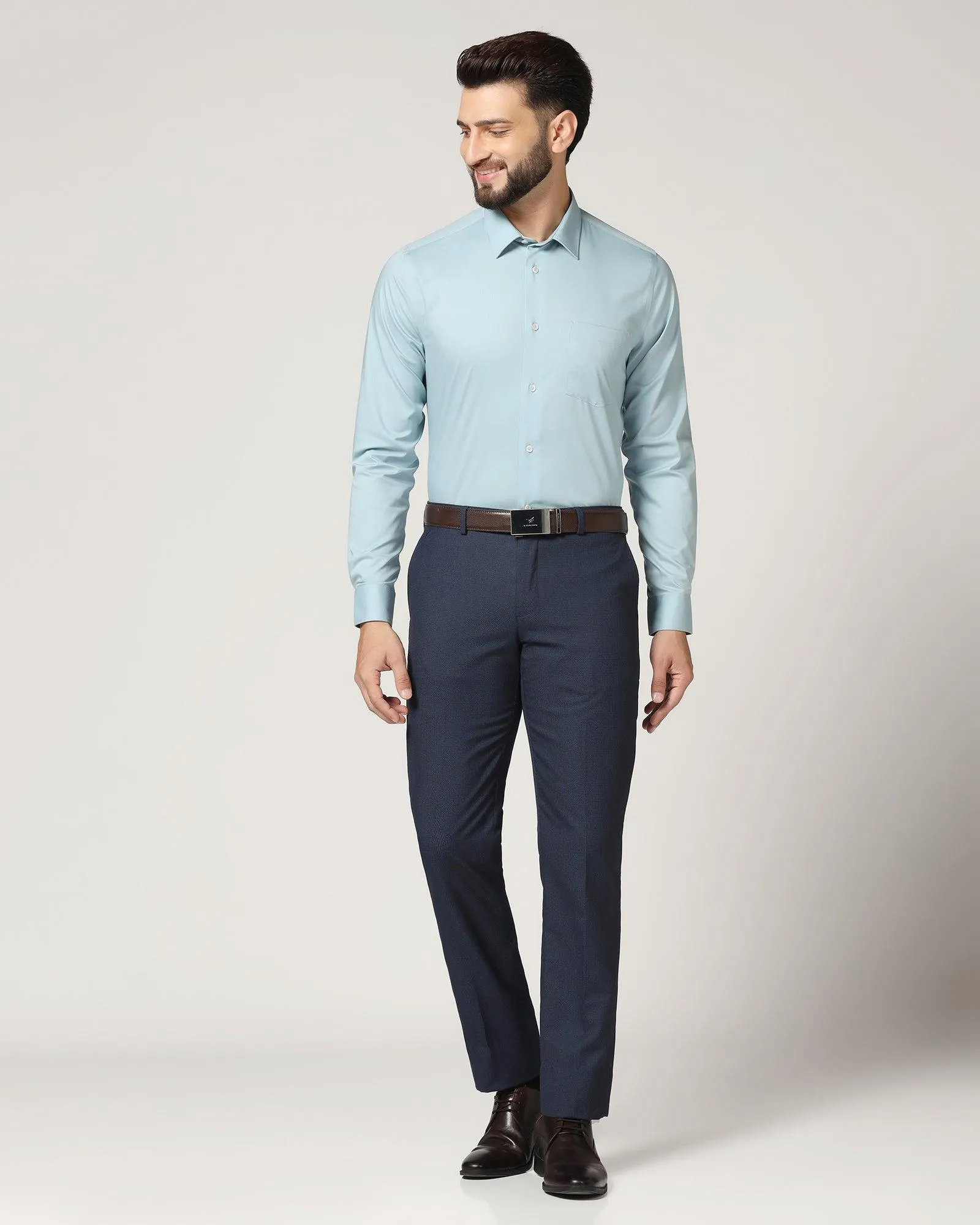 Slim Comfort B-95 Formal Navy Textured Trouser - Lee