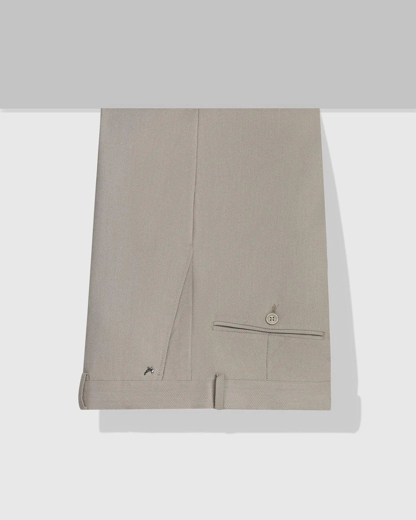 Slim Fit B-91 Formal Beige Textured Trouser - Beetle