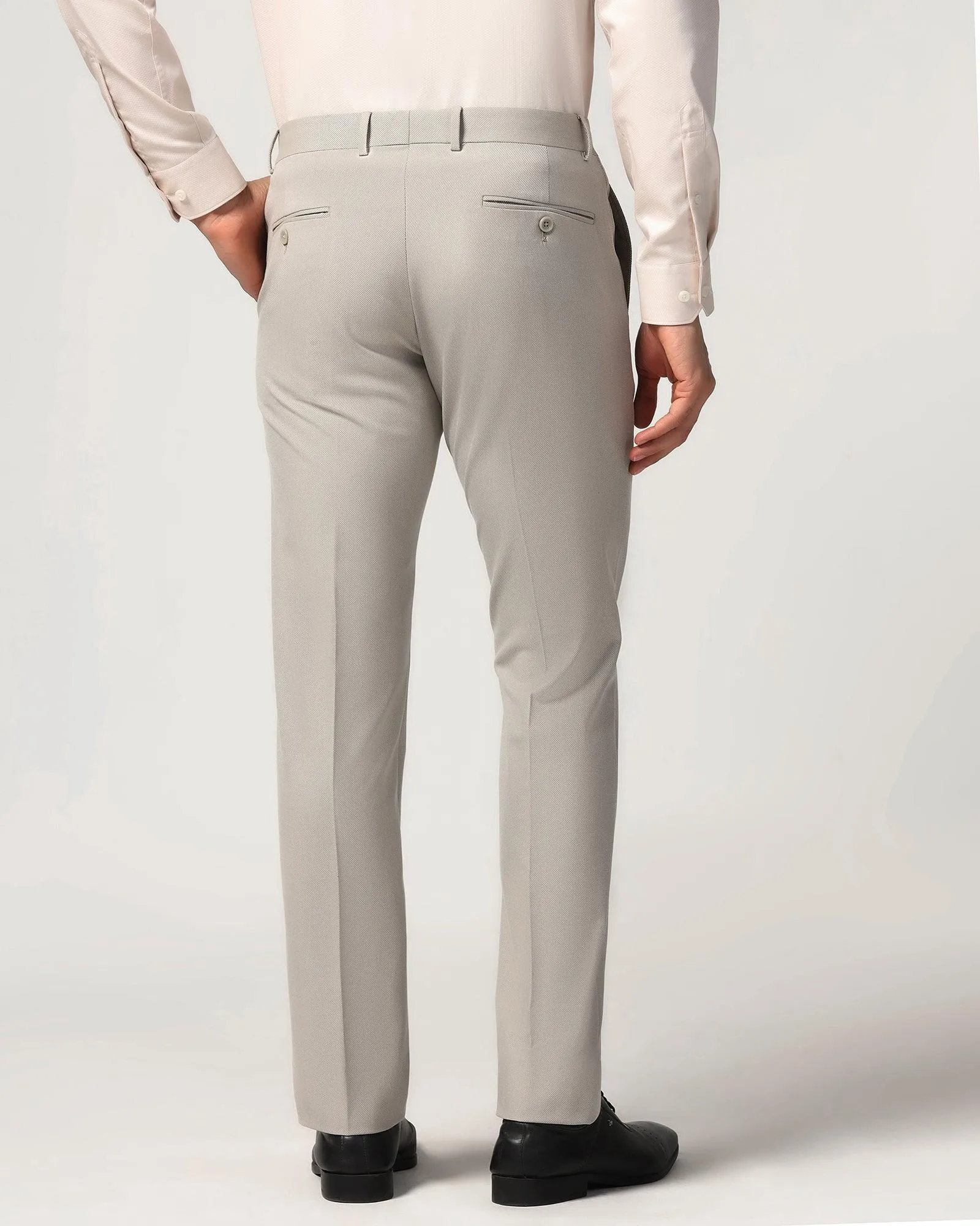 Slim Fit B-91 Formal Beige Textured Trouser - Beetle