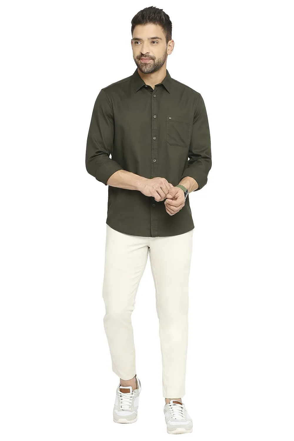 Slim Fit Cotton Broken Twill Shirt