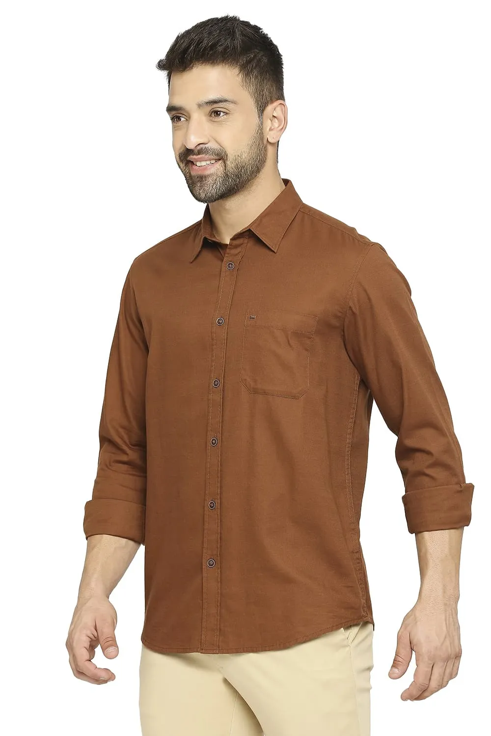 Slim Fit Cotton Broken Twill Shirt