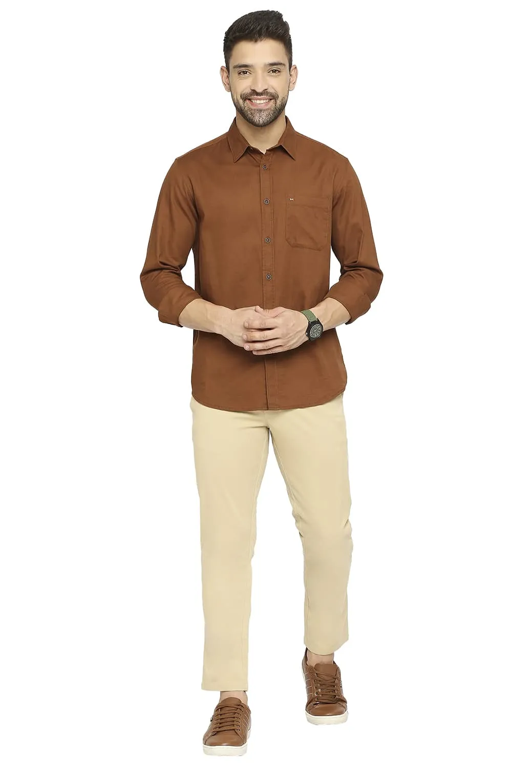 Slim Fit Cotton Broken Twill Shirt