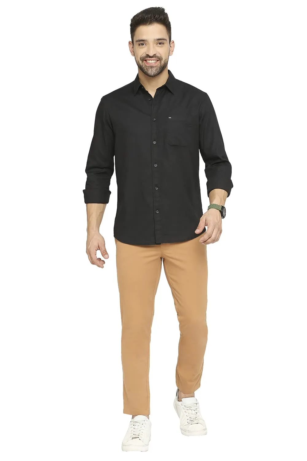 Slim Fit Cotton Broken Twill Shirt