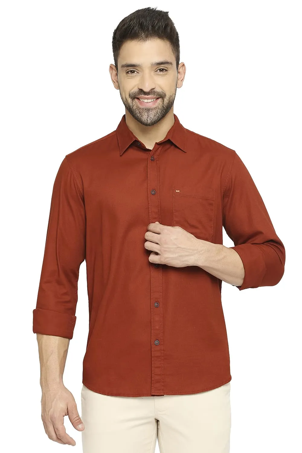 Slim Fit Cotton Broken Twill Shirt