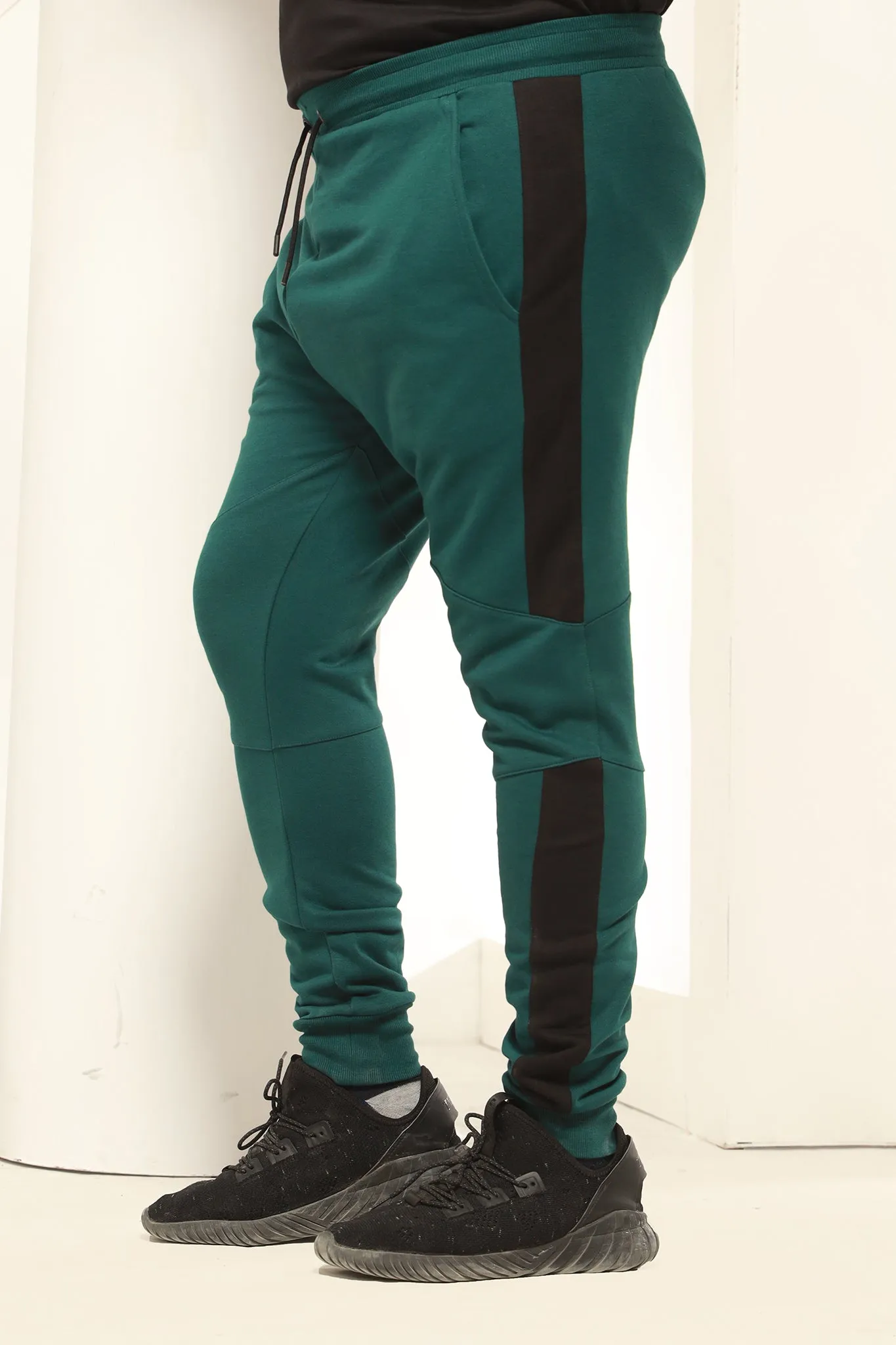 STRIPED TEAL JOGGER PANTS (PLUS SIZE) - W20 - MTR007P