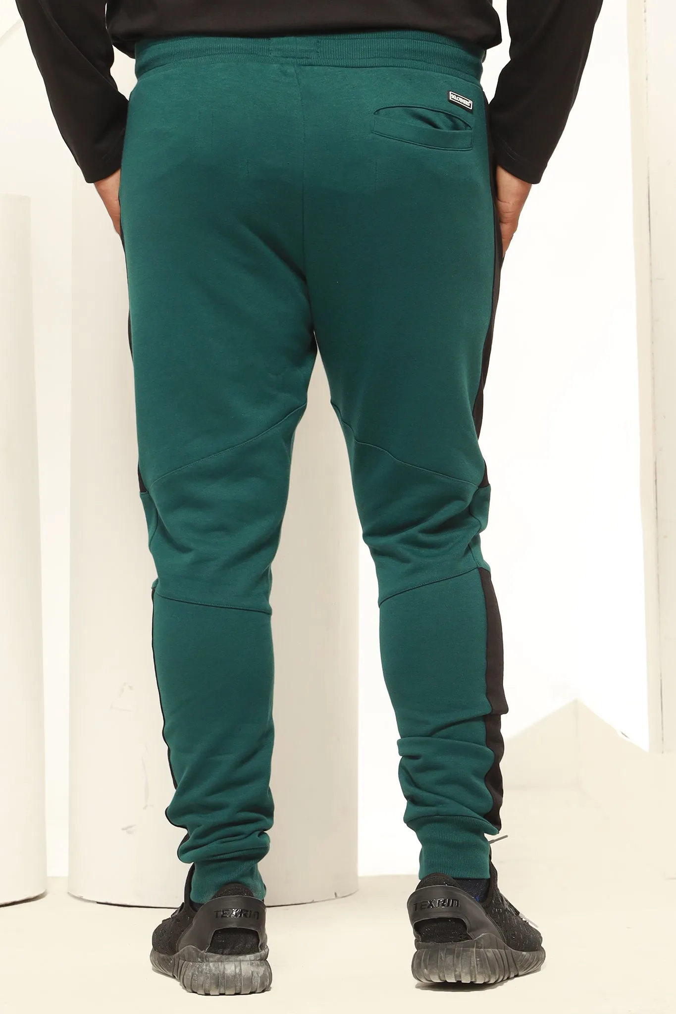 STRIPED TEAL JOGGER PANTS (PLUS SIZE) - W20 - MTR007P