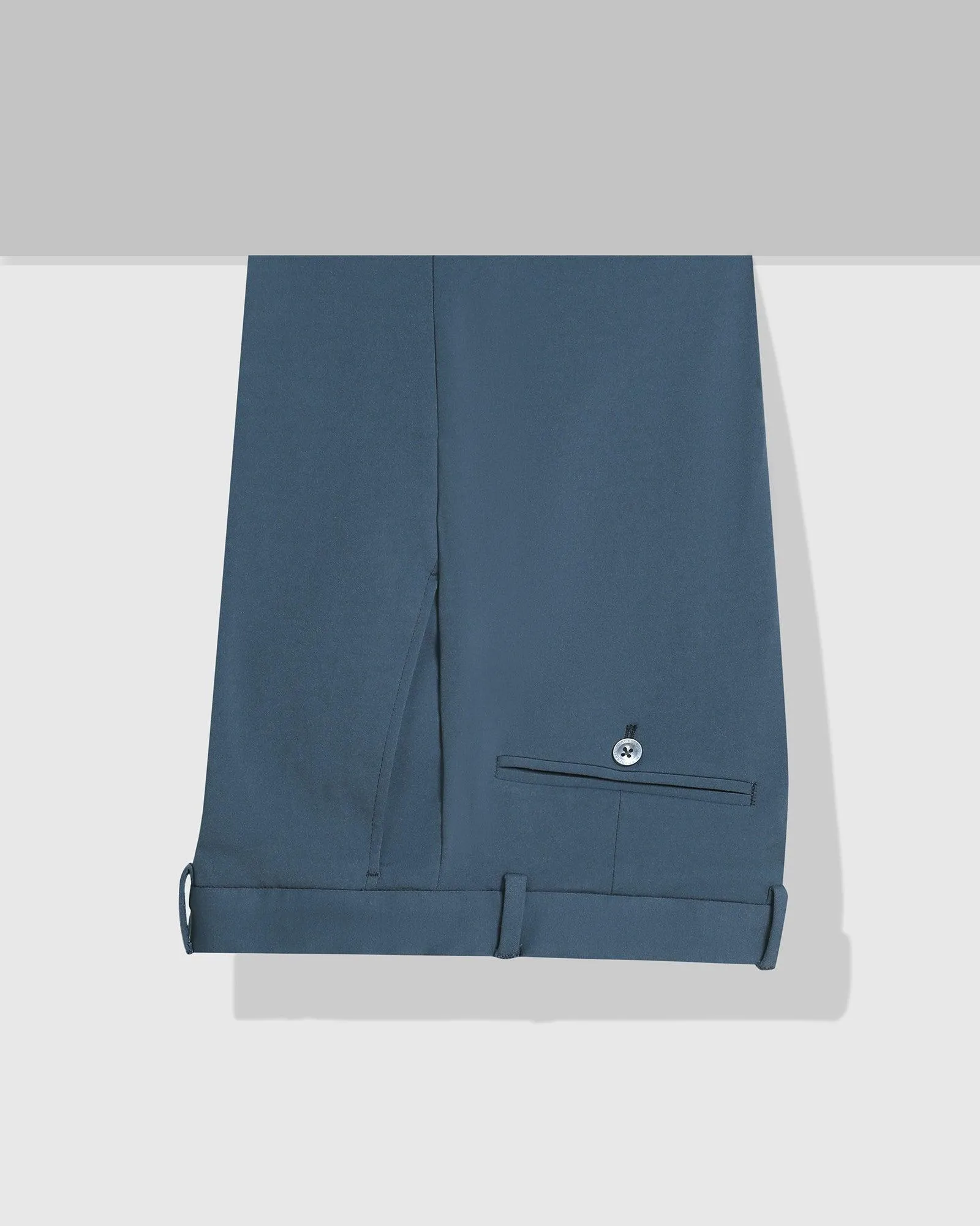 Super Slim Phoenix Formal Blue Solid Trouser - Oak