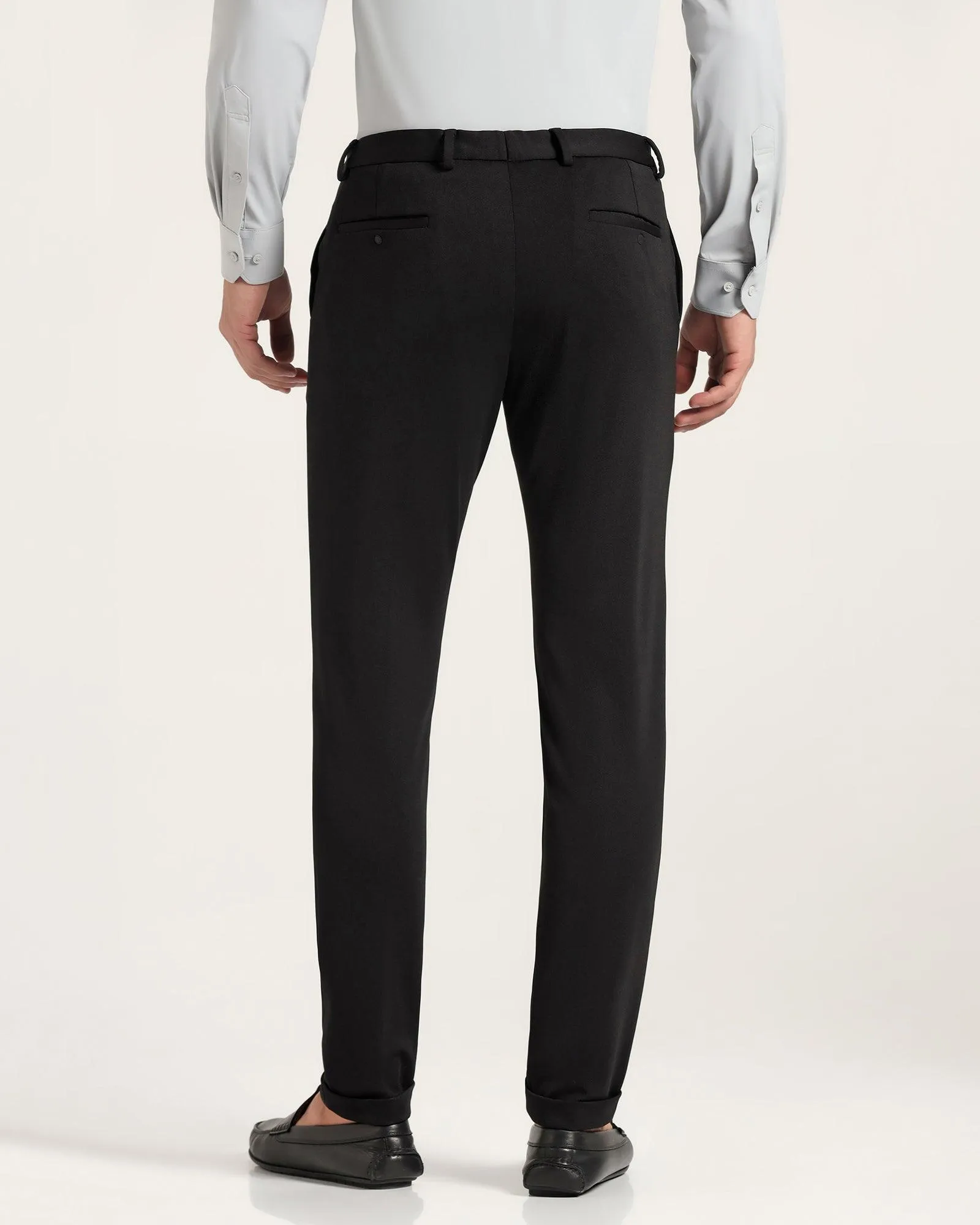 TechPro Super Slim Phoenix Formal Black Textured Trouser - Sol