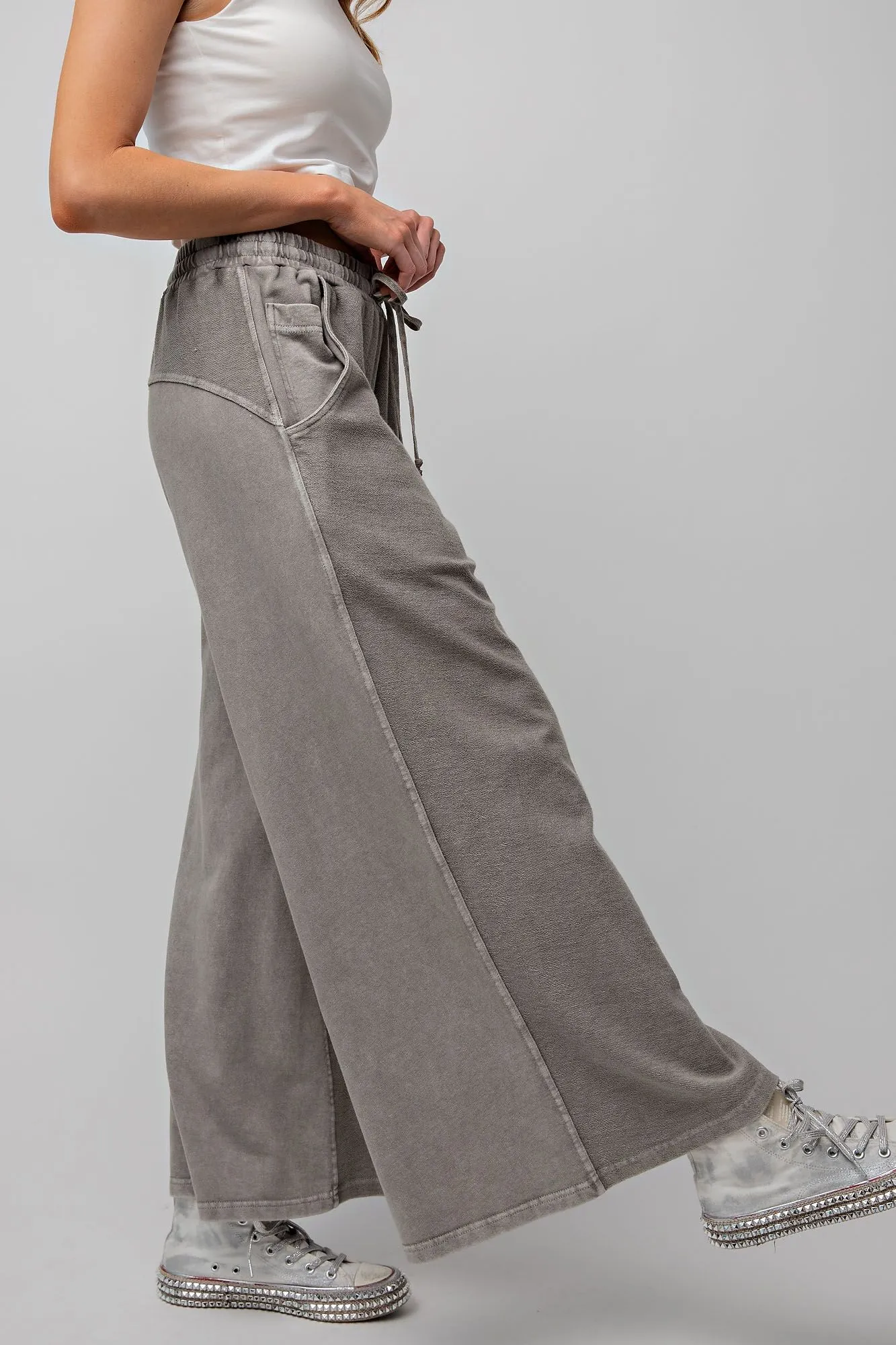 Terry Wide Leg Pants by Easel - Ash