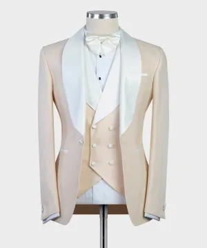 Three Piece Men's Beige Tuxedo