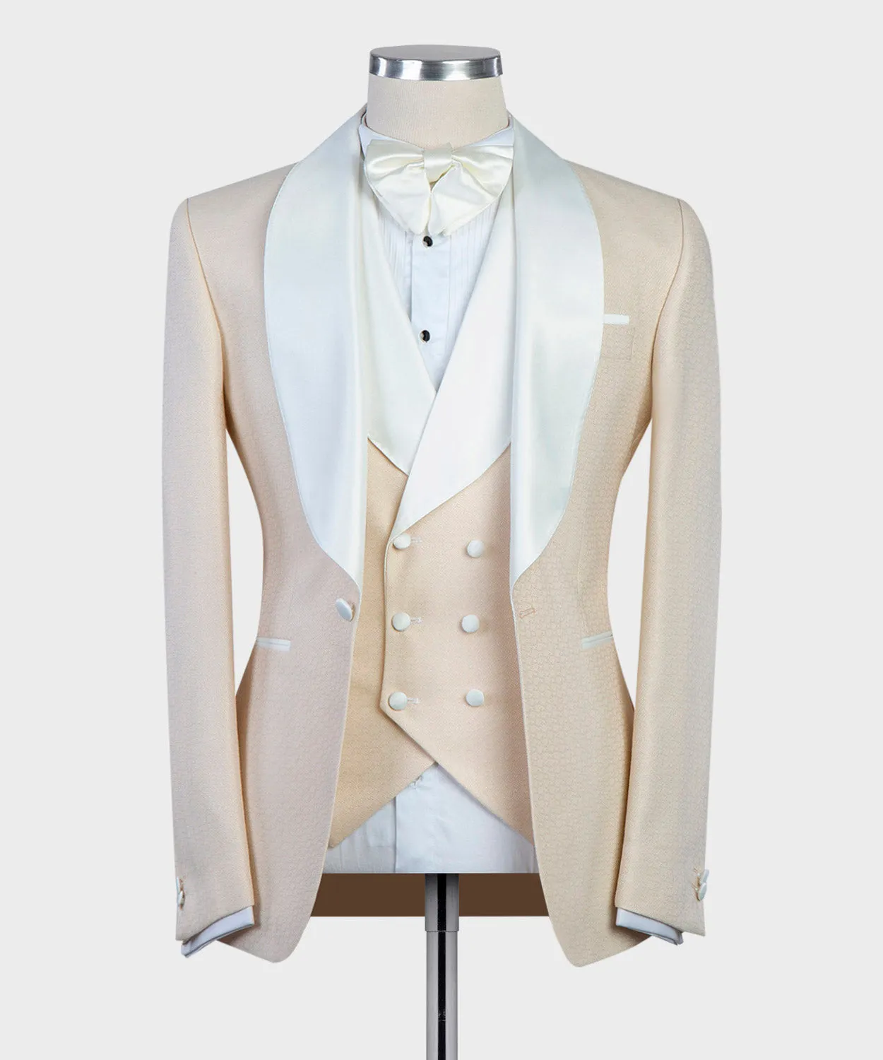 Three Piece Men's Beige Tuxedo