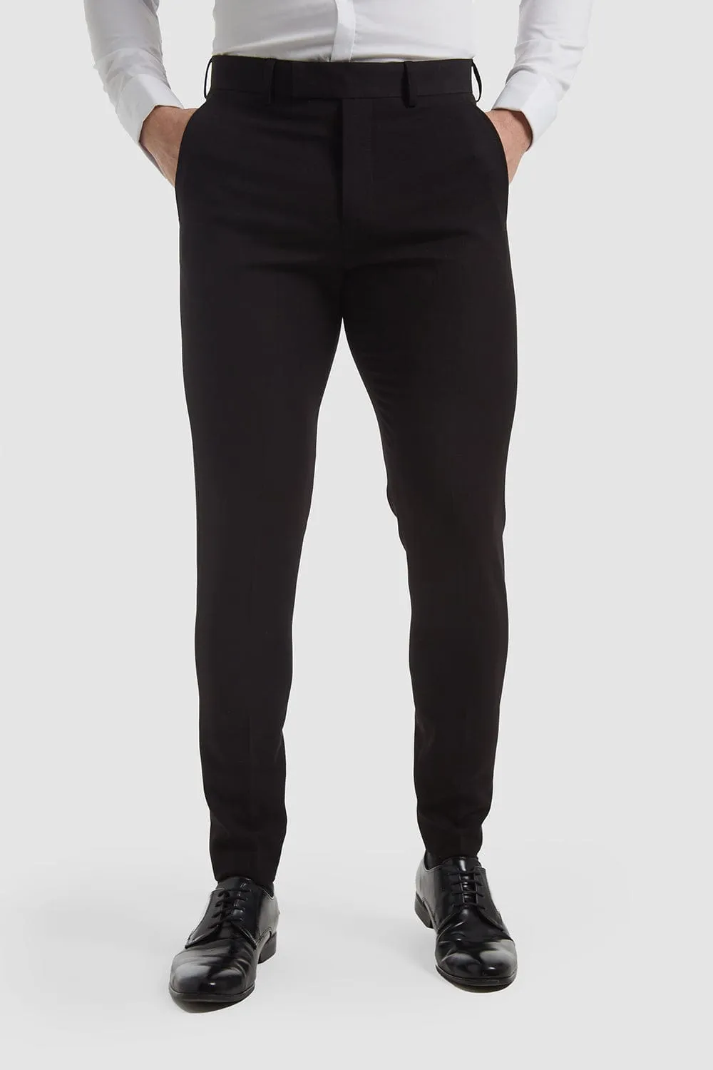 True Muscle Fit Suit Trousers in Black