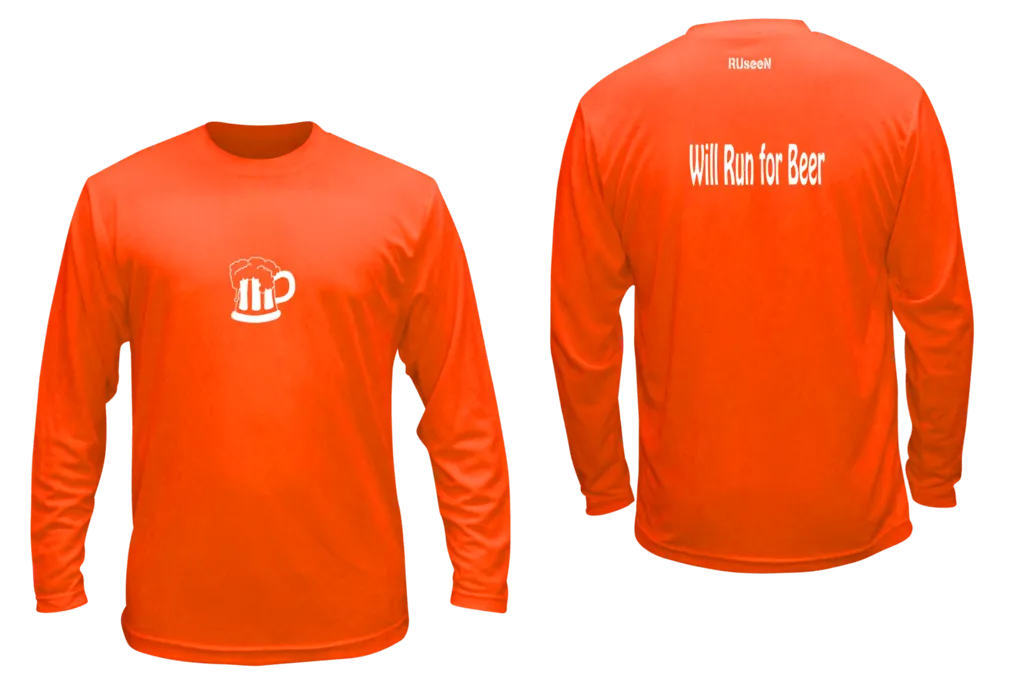 Unisex Reflective Long Sleeve - Will Run for Beer