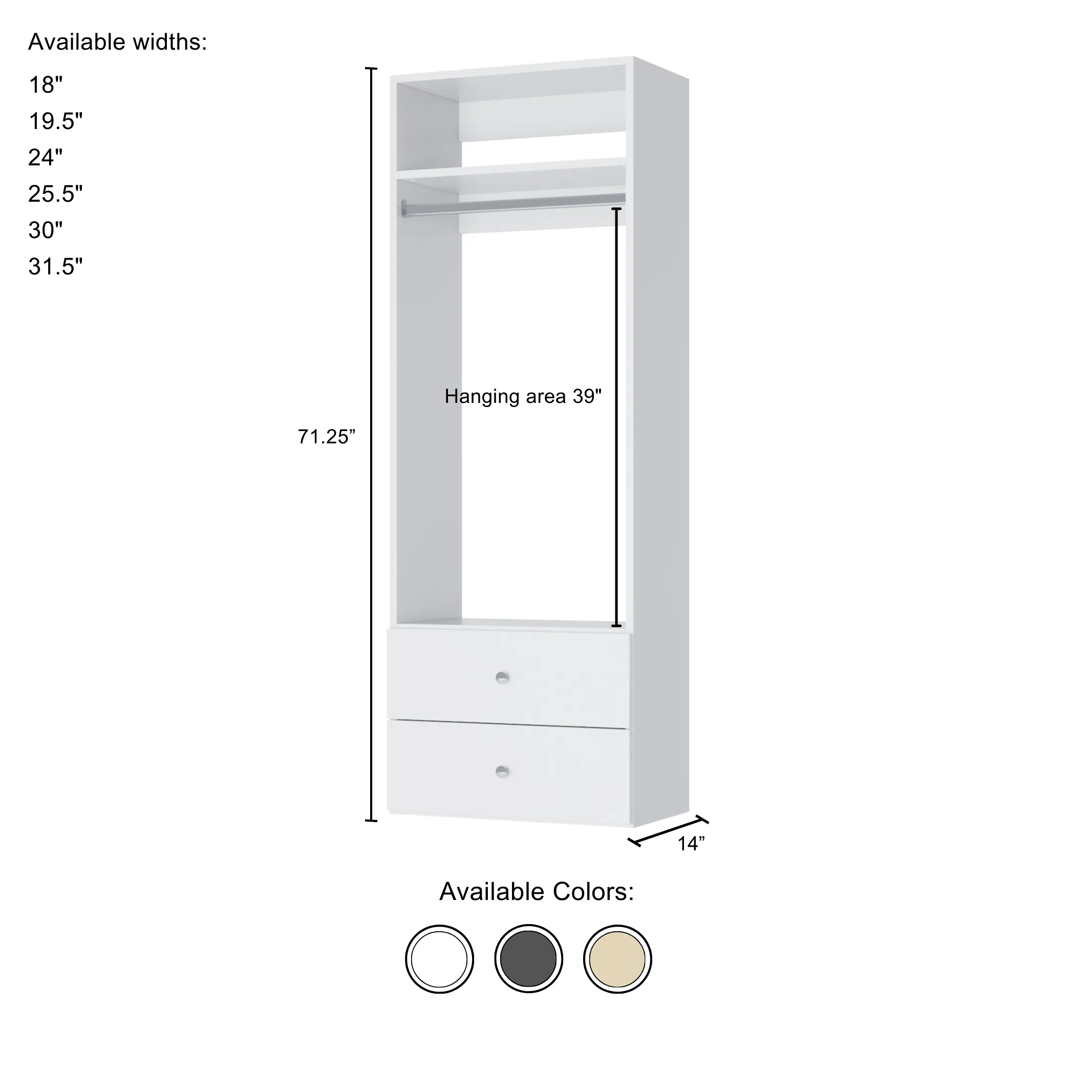 Vista Hanging Tower w/ Drawers