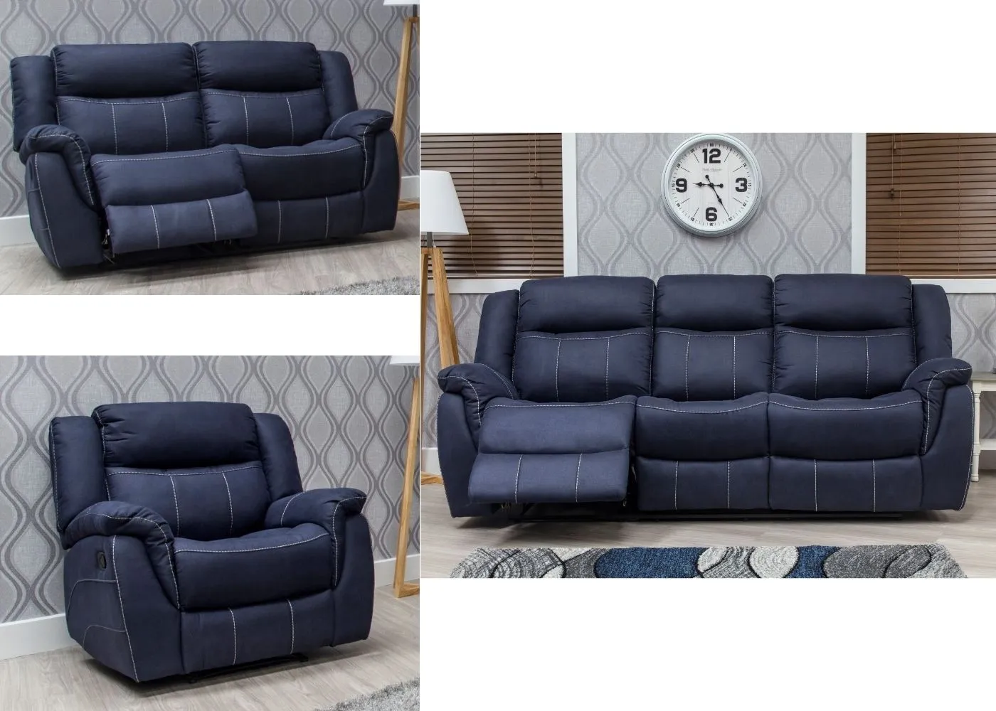 Walton Fabric Fully-Reclining Sofa Range by Sofahouse - Comfortable and Stylish Sofa