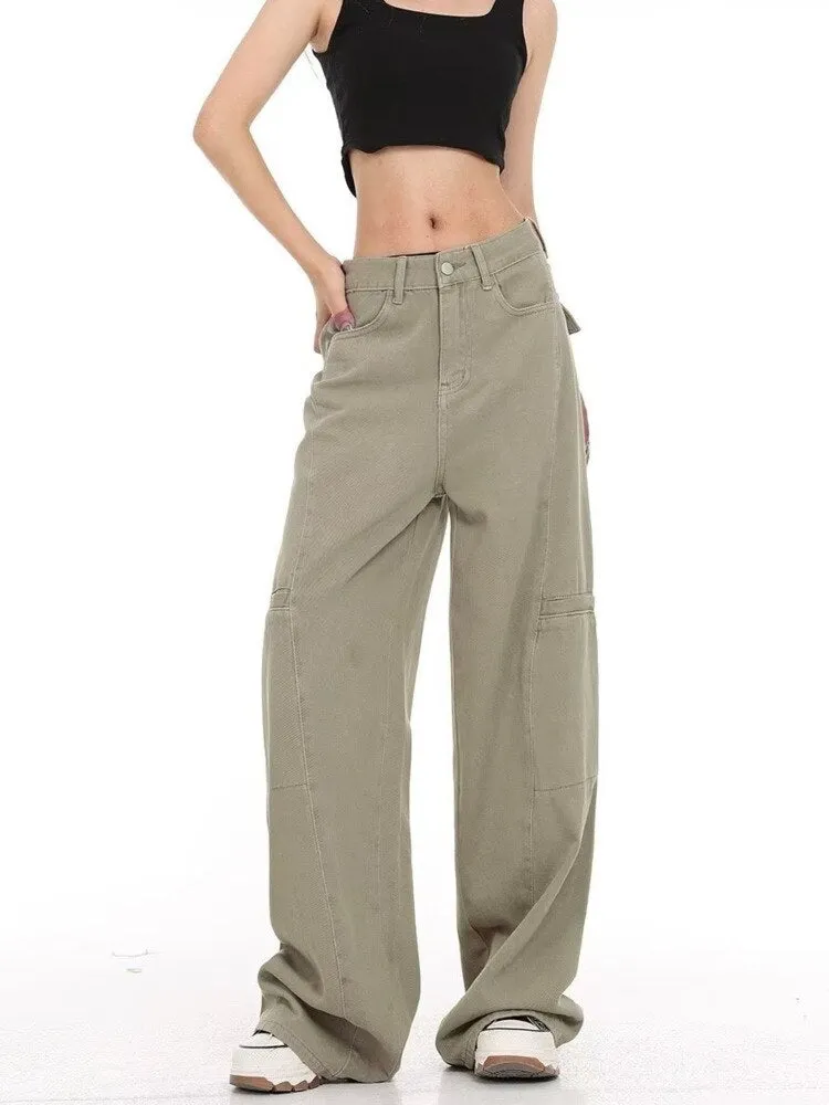 Wenkouban Genuine Spring And Autumn Jeans Fashionable, Relaxed, Loose, Slim, Versatile Wide Leg Pants For Women's Jeans