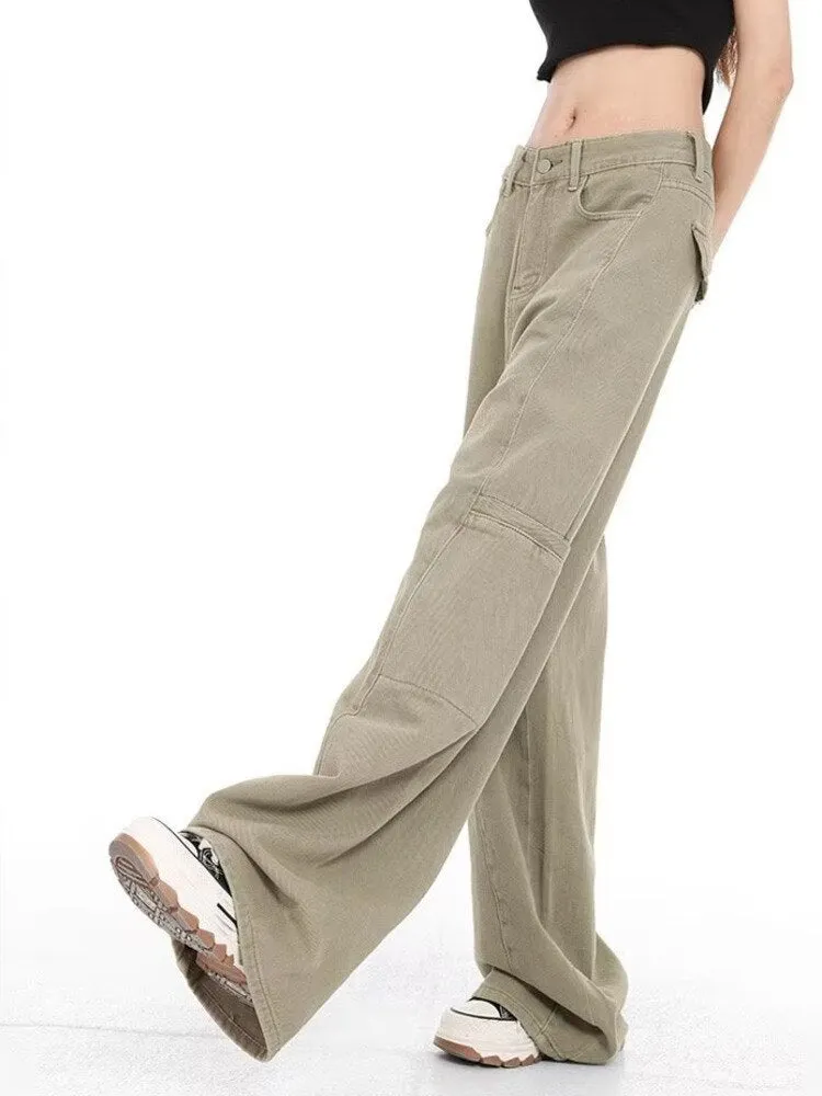 Wenkouban Genuine Spring And Autumn Jeans Fashionable, Relaxed, Loose, Slim, Versatile Wide Leg Pants For Women's Jeans