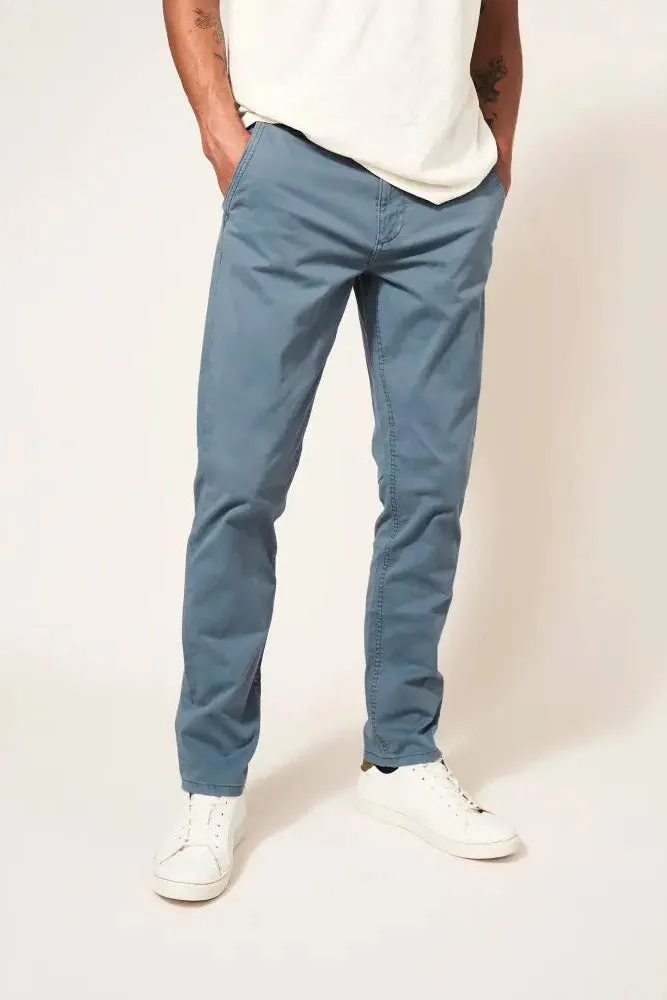 White Stuff Sutton Organic Chino Trousers in Mid Blue