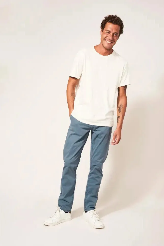 White Stuff Sutton Organic Chino Trousers in Mid Blue