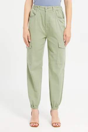 Women Olive Jogger Pants