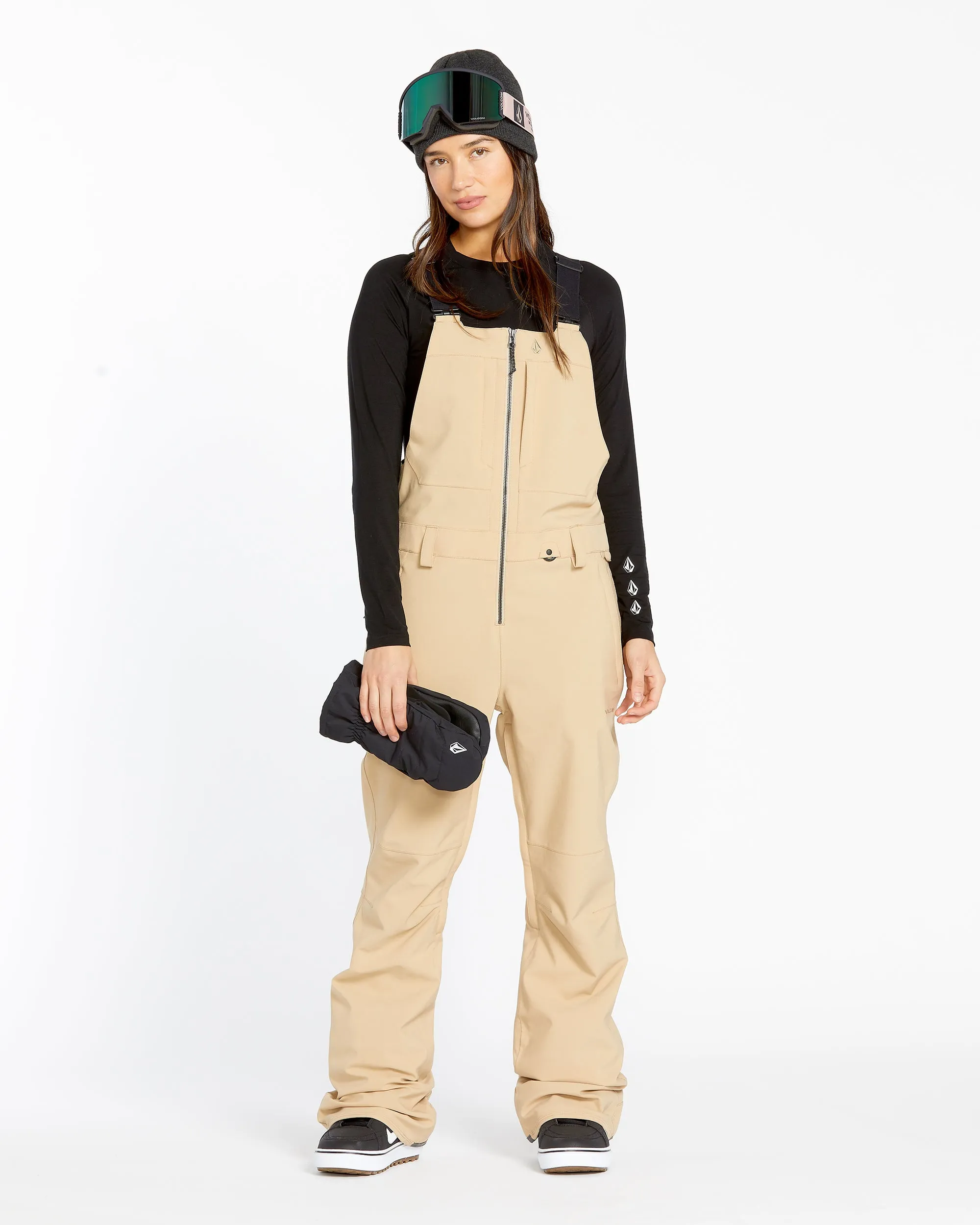 Womens Swift Bib Overalls - Sand